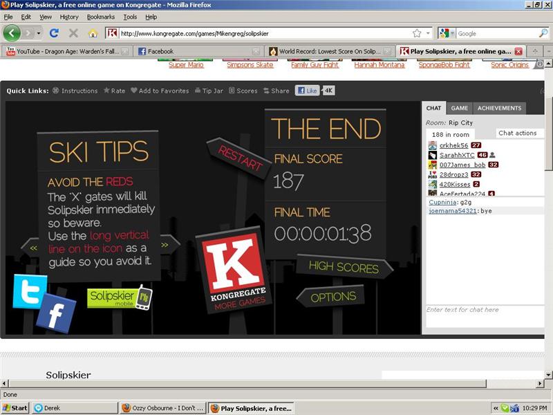 Lowest Score On Solipskier