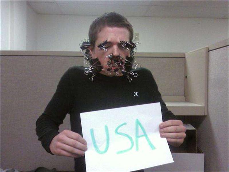 Most Binder Clips Attached To Face