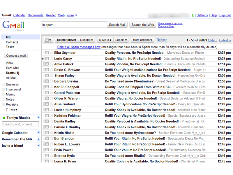 Most Spam Emails In An Inbox