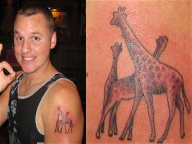 Most Giraffe Tattoos On A Shoulder