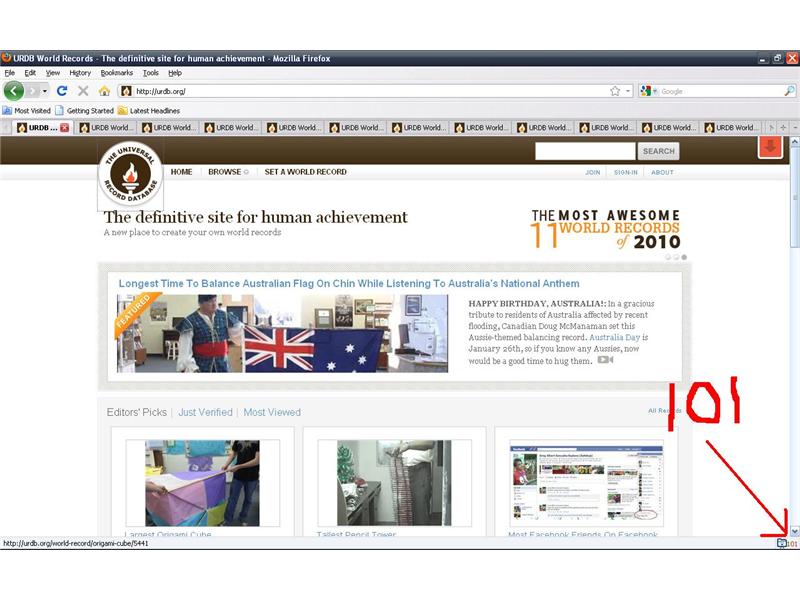 Most Mozilla Firefox Tabs Open At Once