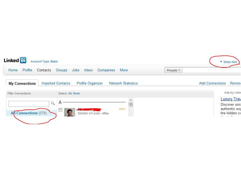 Most LinkedIn Contacts