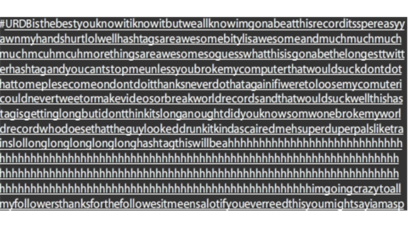 Longest Twitter Hashtag