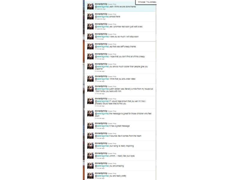 Most Consecutive Tweets To @SELENAGOMEZ