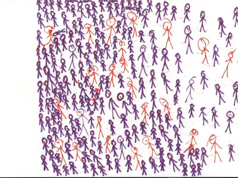 Most Stick Figures Drawn On One Page