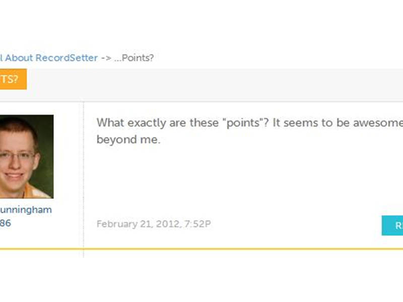 Most Posts On The RecordSetter Forum