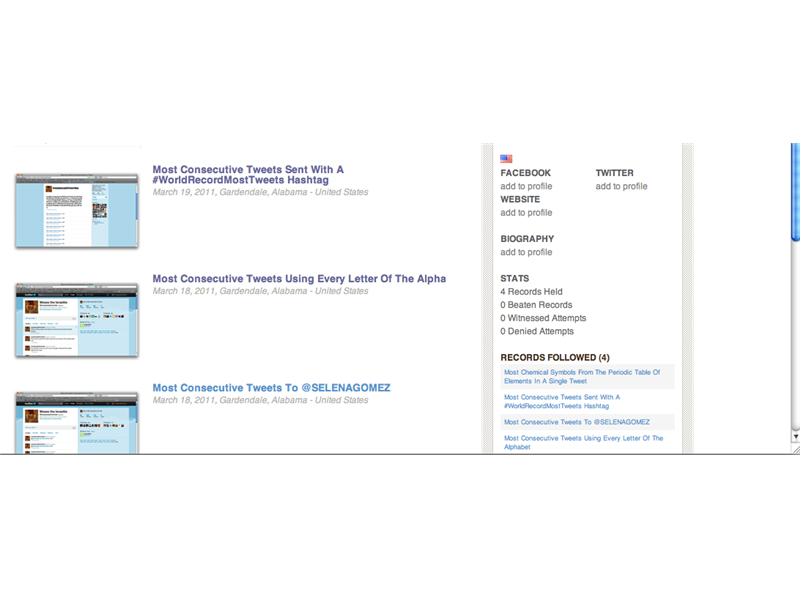 Most Twitter-Related Records On RecordSetter