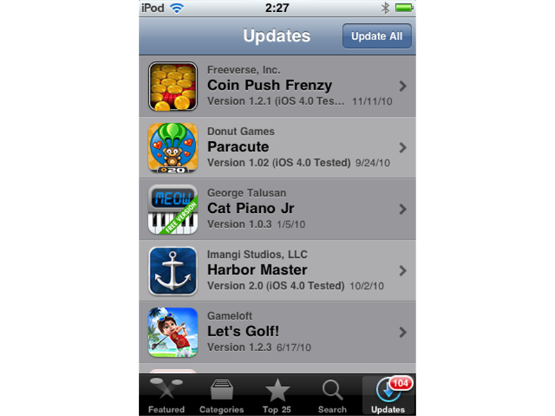 Most Apple App Store Updates