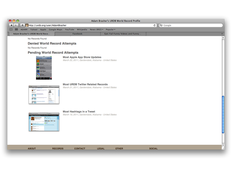 Most Pending URDB Record Attempts