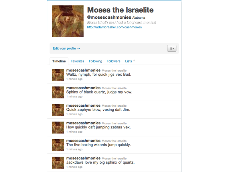 Most Consecutive Tweets Using Every Letter Of The Alphabet
