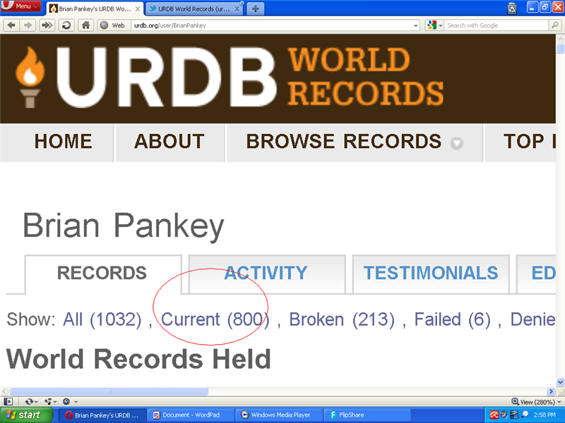 Most Currently Held URDB Records 