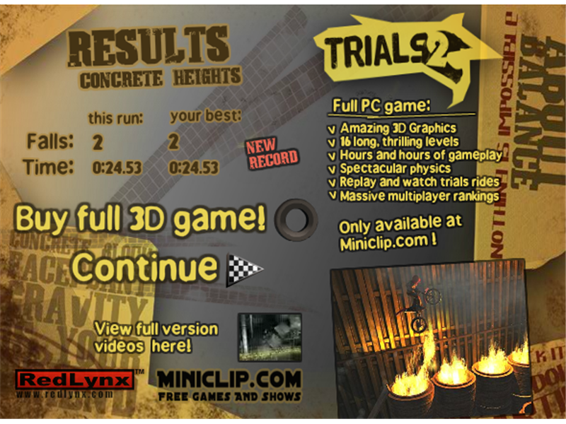 Fastest Time To Complete The Concrete Heights Level Of 