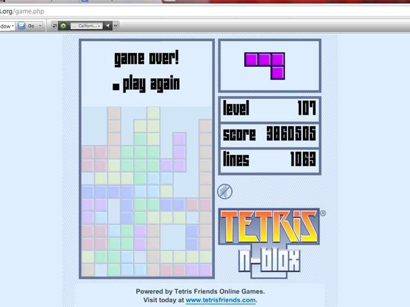Highest Score On Tetris Game