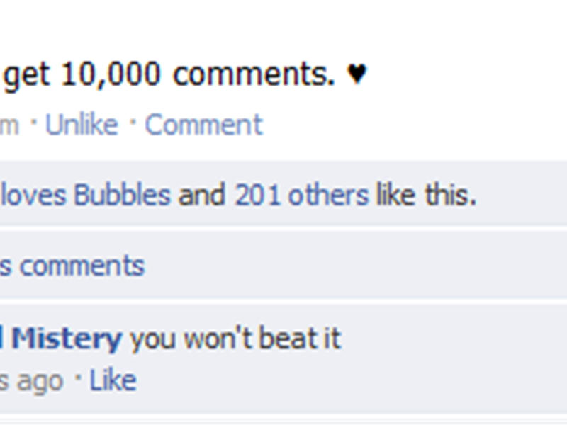 Most Comments On A Facebook Status Update