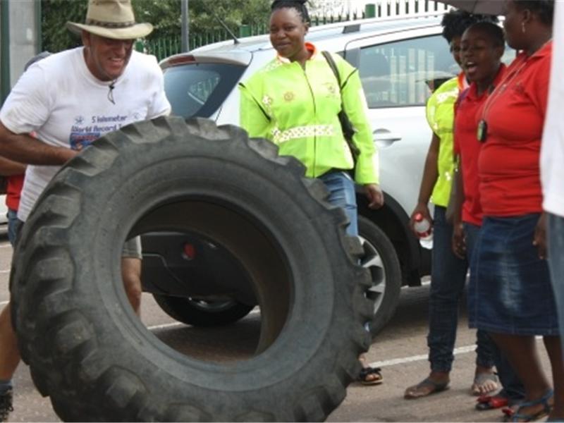 Fastest Time To Flip A 100-Kilogram Tire 4.5 Kilometers