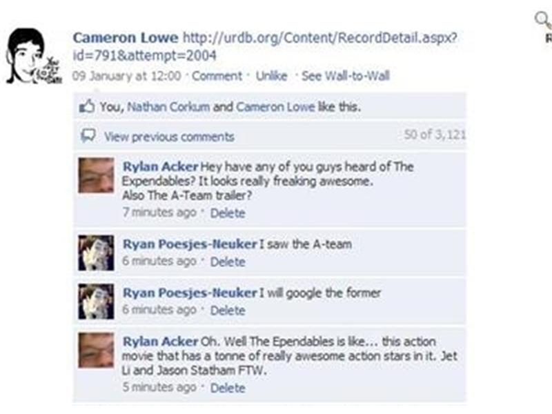 Most Comments On A Facebook Status Update 