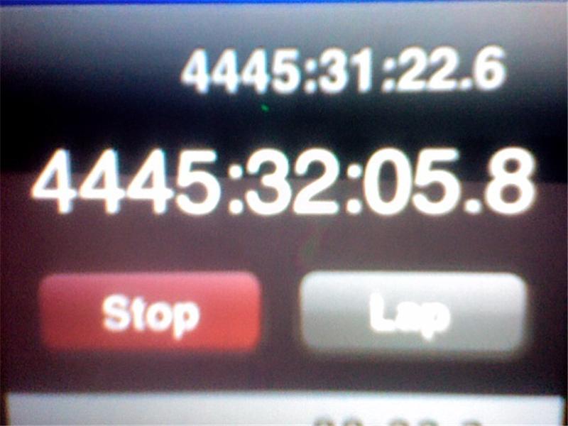 Most Hours Logged On An iPod Stopwatch