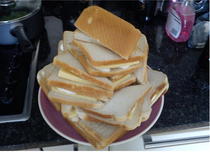 Tallest Egg And Cheese Sandwich Tower