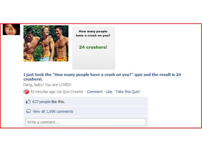 Most Comments On A Facebook Quiz Result