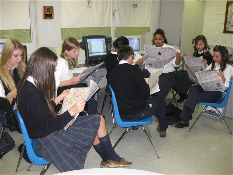 Most High School Students Reading Their School Newspaper At Once