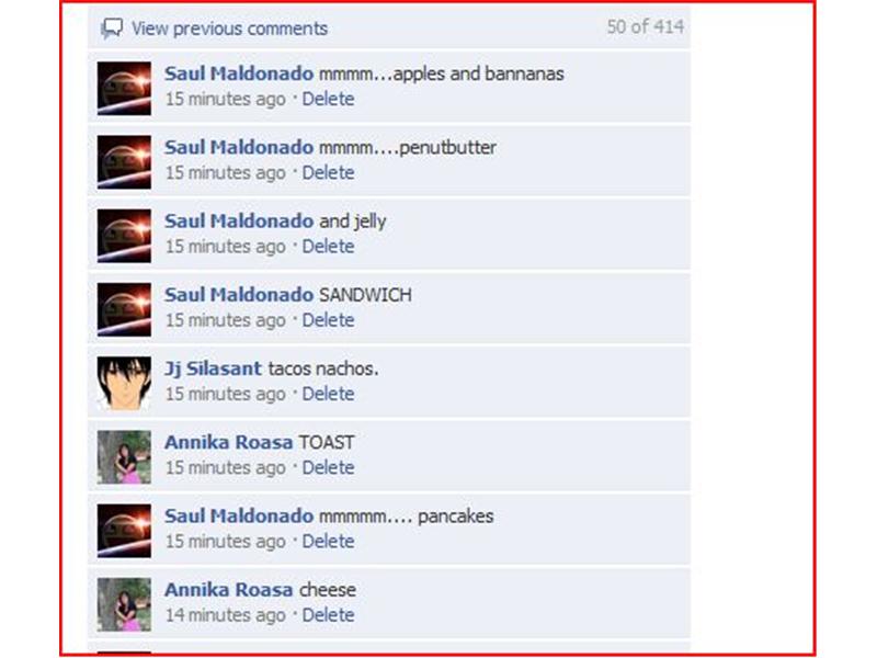 Longest Three-Person Comment Thread On A Facebook Status Update