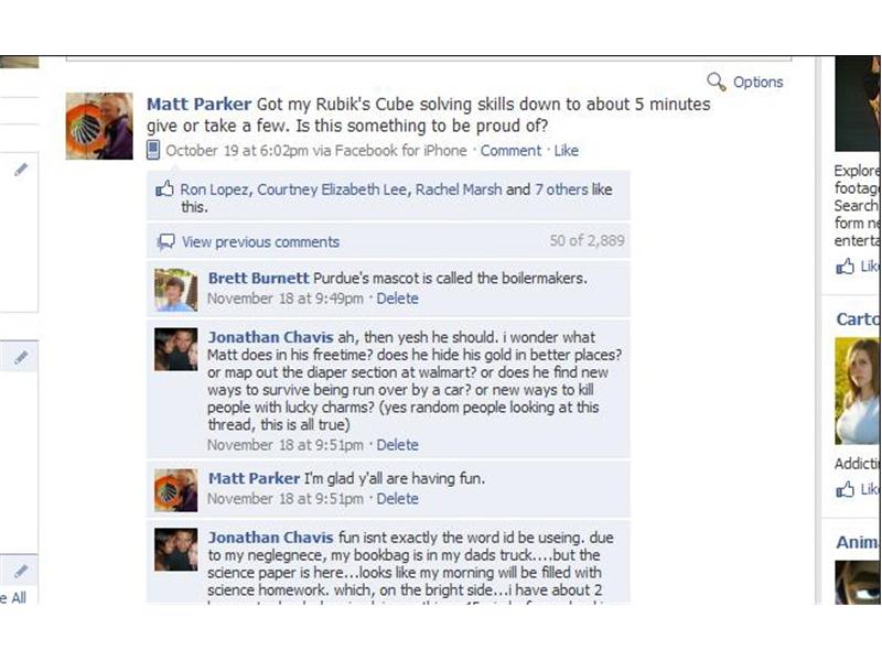 Most Comments On A Facebook Status Update