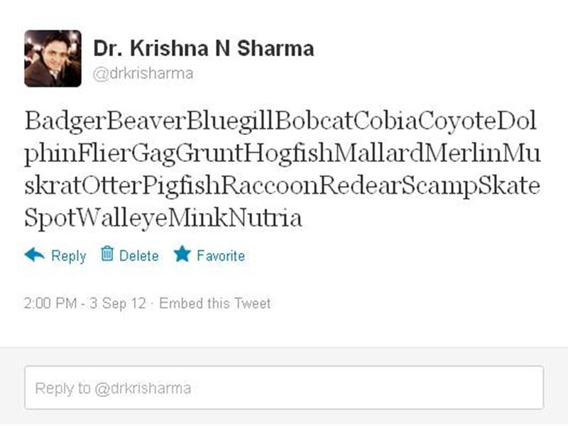 Most Native North Carolina Animal Names Tweeted In A Single Tweet