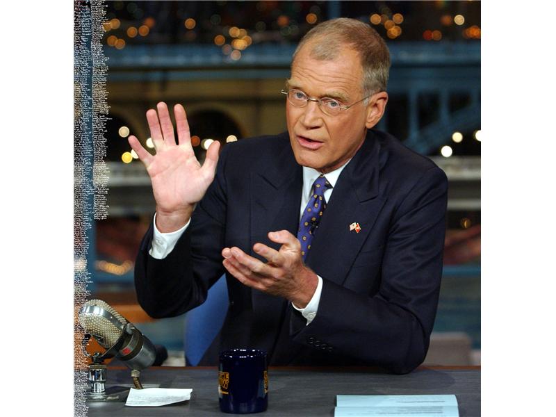 Most Country Music Artists\' Names Painted Over An Image Of David Letterman