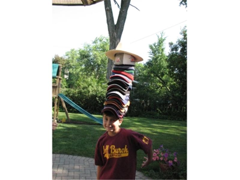 Most Hats Worn At Once