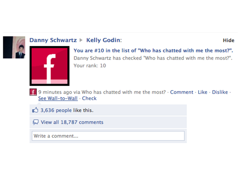 Most Comments On A Facebook Quiz Result