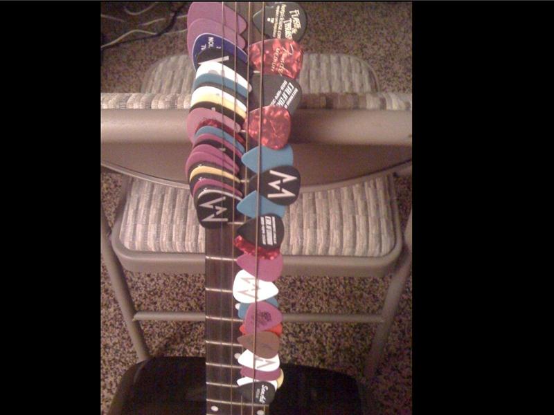 Most Guitar Picks On A Guitar Neck