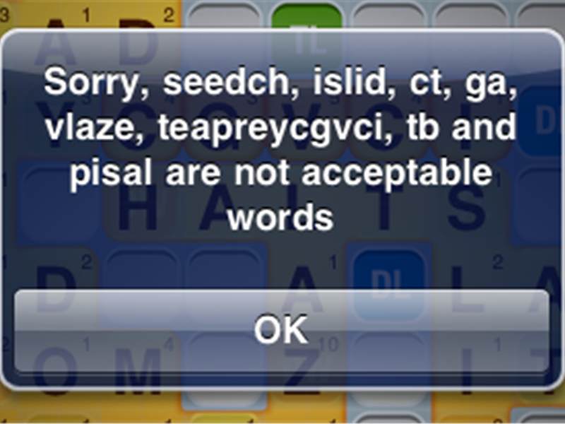 Most Unaccepted Words Played In A Single Move In 