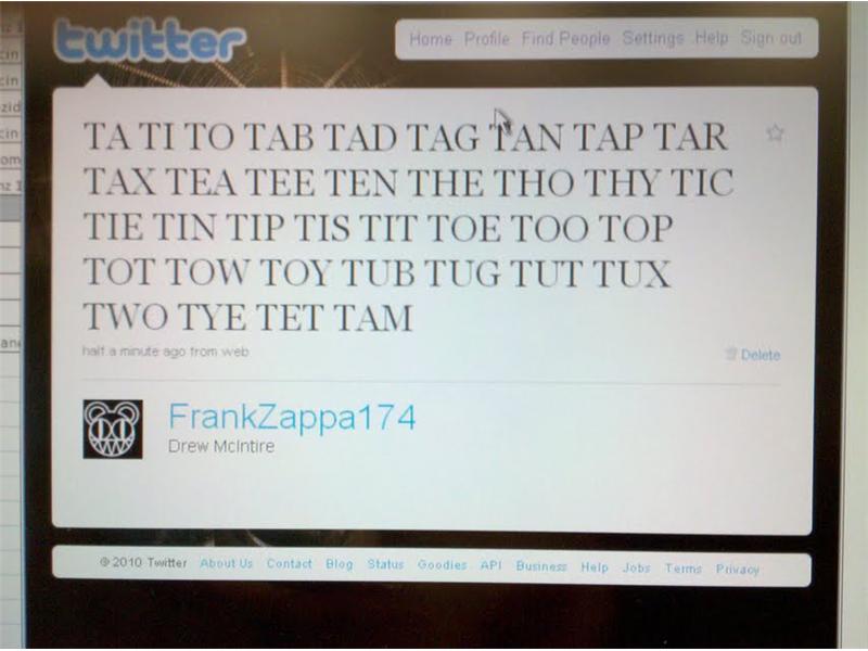 Most Words In A Tweet That Start With The Letter \'T\'