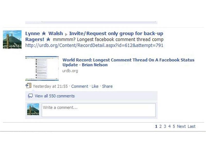 Most Comments On A Facebook Link To A Separate Facebook Page