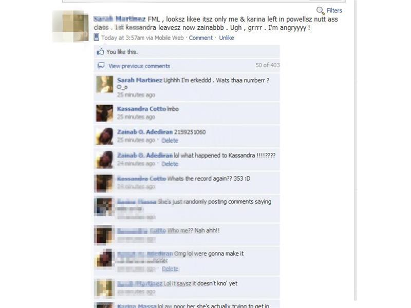 Most Comments On A Facebook Status Update