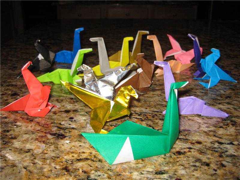 Largest Multi-Colored Origami Dinosaur Collection