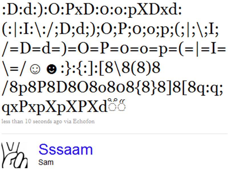 Most Emoticons In A Tweet 