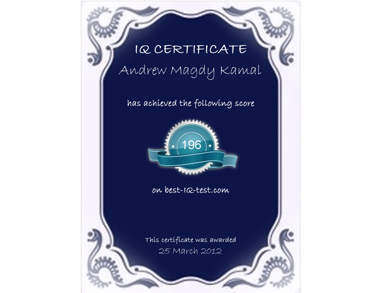 Highest IQ Achieved On 