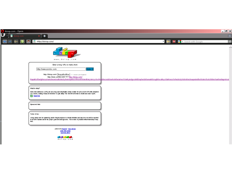 Longest URL Generated Using A URL Shortening Service
