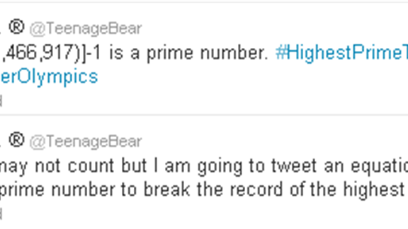 Largest Prime Number In A Tweet
