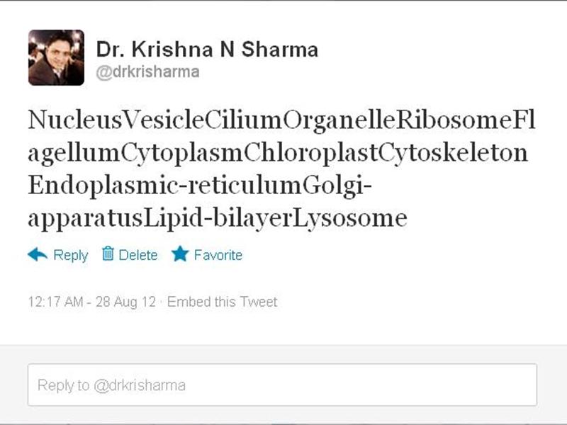 Most Internal Cellular Structures Named In A Single Tweet