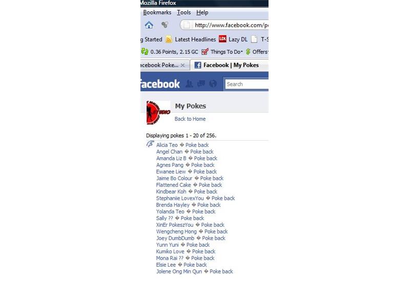 Most Facebook Pokes