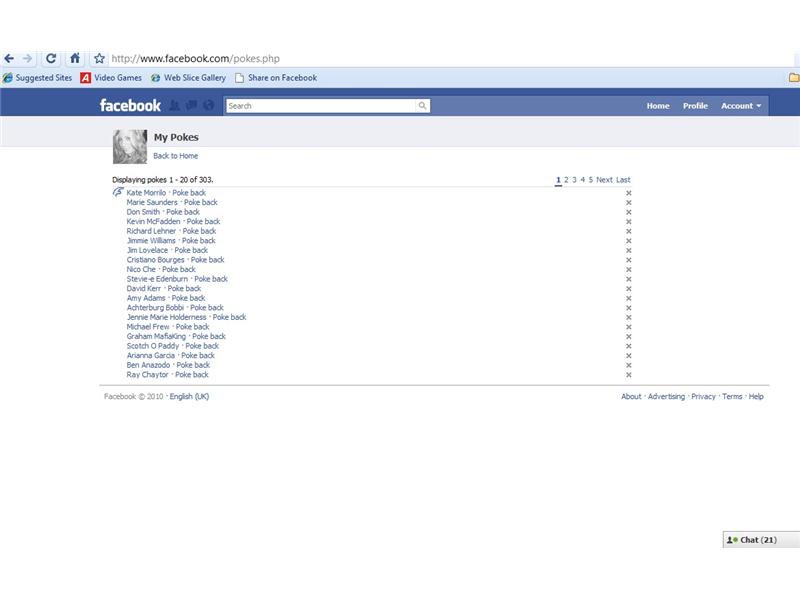 Most Facebook Pokes