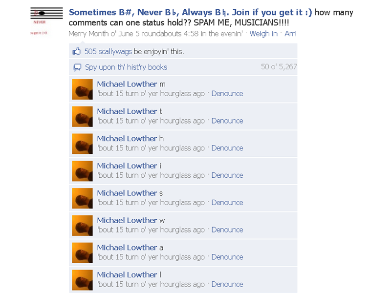 Most Comments On A Facebook Status Update