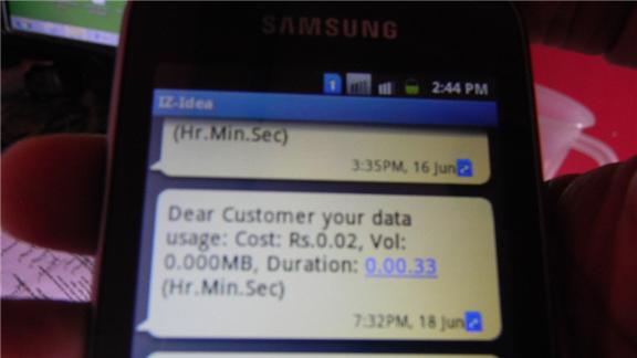 ‘CHEAPEST BILL RECEIVED for MOBILE PHONE INTERNET USE’