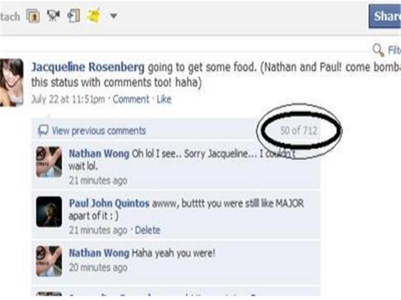 Most Comments On A Facebook Status Update