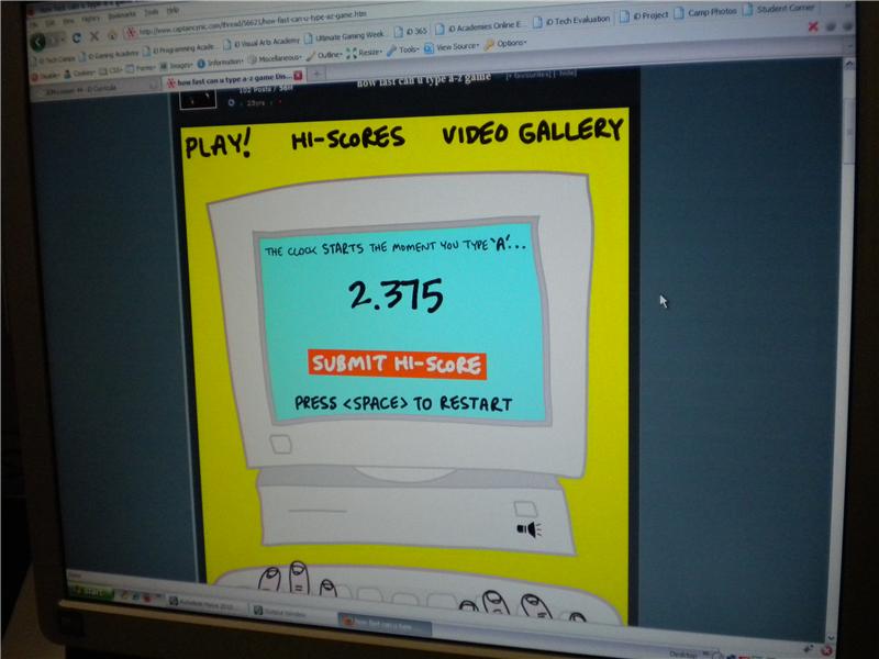 Fastest Time To Type The English Alphabet