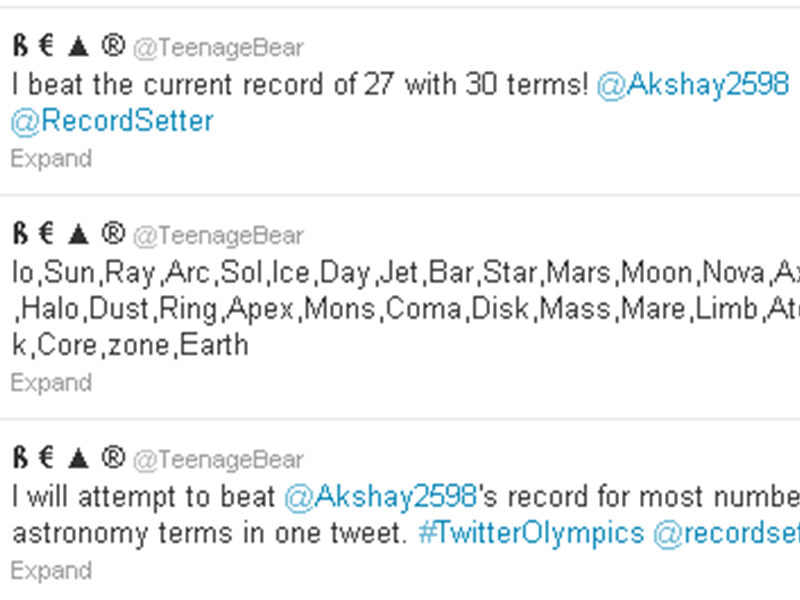 Most Astronomy Terms In A Tweet