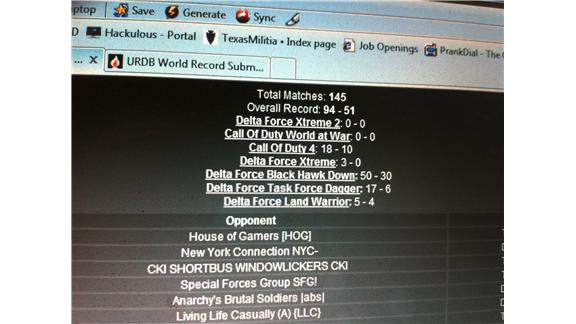 Most Matches And Wins By A Online Squad/Clan