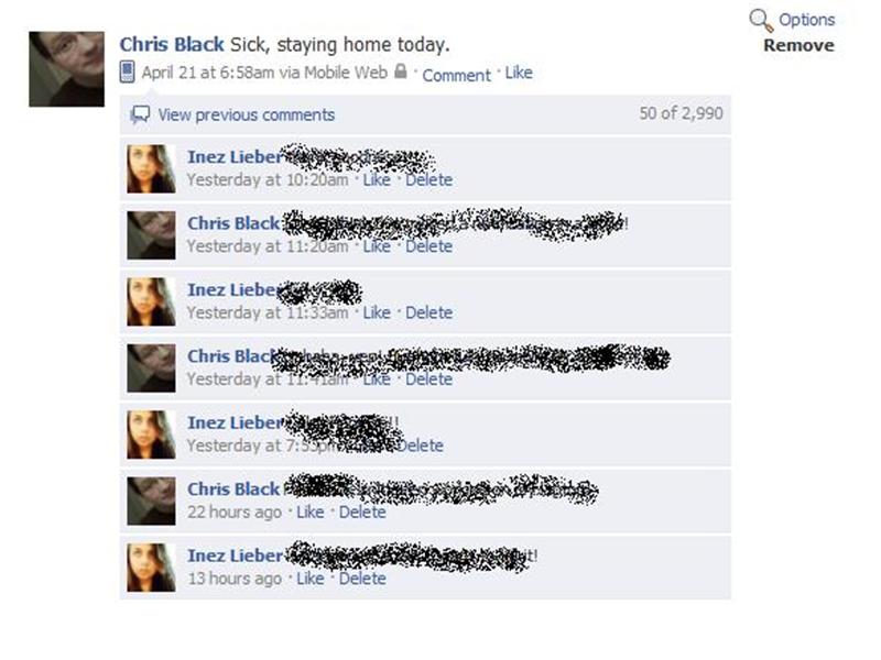 Longest Two-Person Comment Thread On A Facebook Status Update